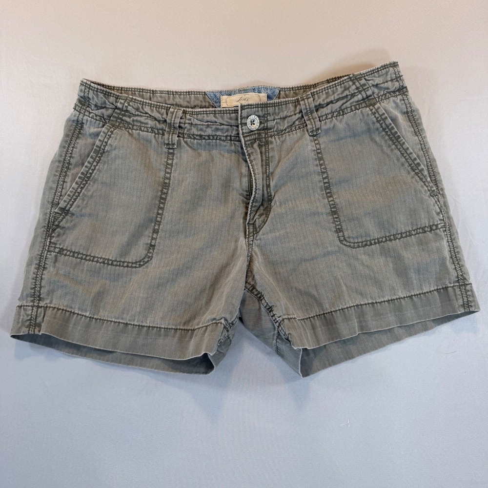Levis Womens Olive Green Utility Shorts 10 Cotton Cargo Pocket Americana Classic